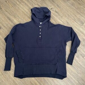 Bucket List Pullover Sweater‎ Hoodie Large Navy Blue  Flowy Oversized Small S